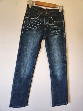 ​Y2K City Ink Dark Wash Embroidered Cross Pocket Jeans Size 10Y Or Womens 25P